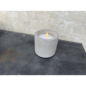 DEKO FLORALE, LED-lys i betonkar, D10 x H12 cm.
