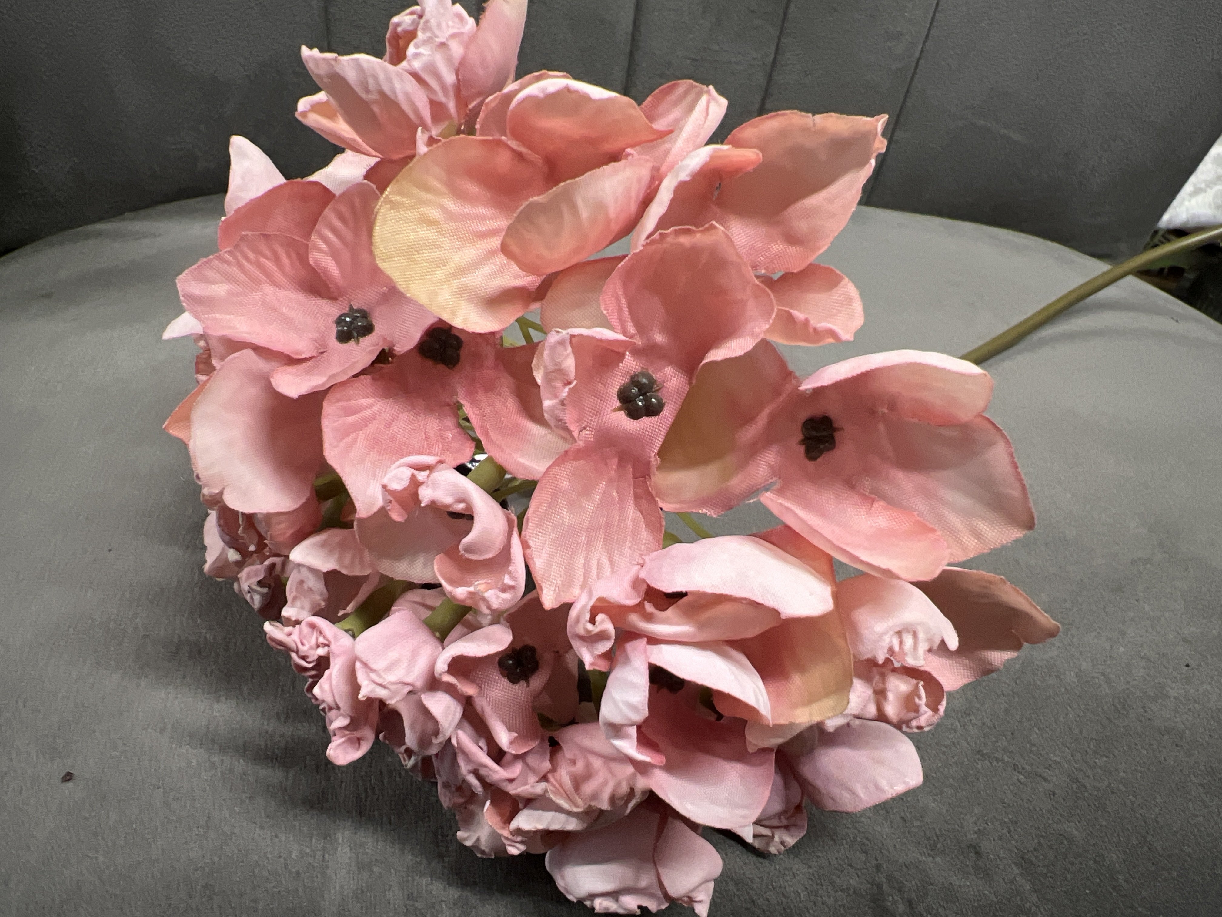 DEKO FLORALE, Kunstig hortensia, 40 cm, gammel rosa