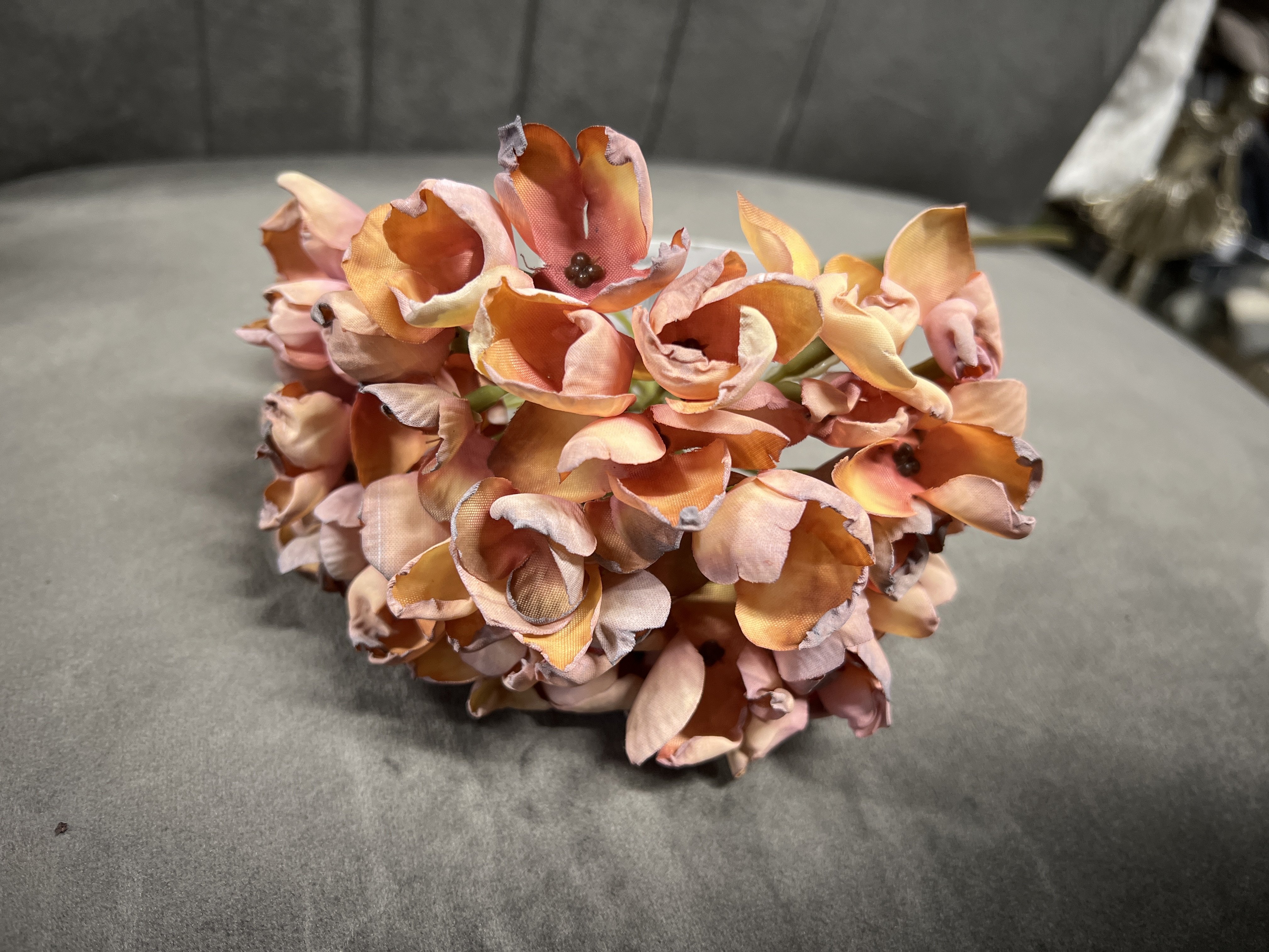 DEKO FLORALE, Kunstig hortensia, 40 cm, rust