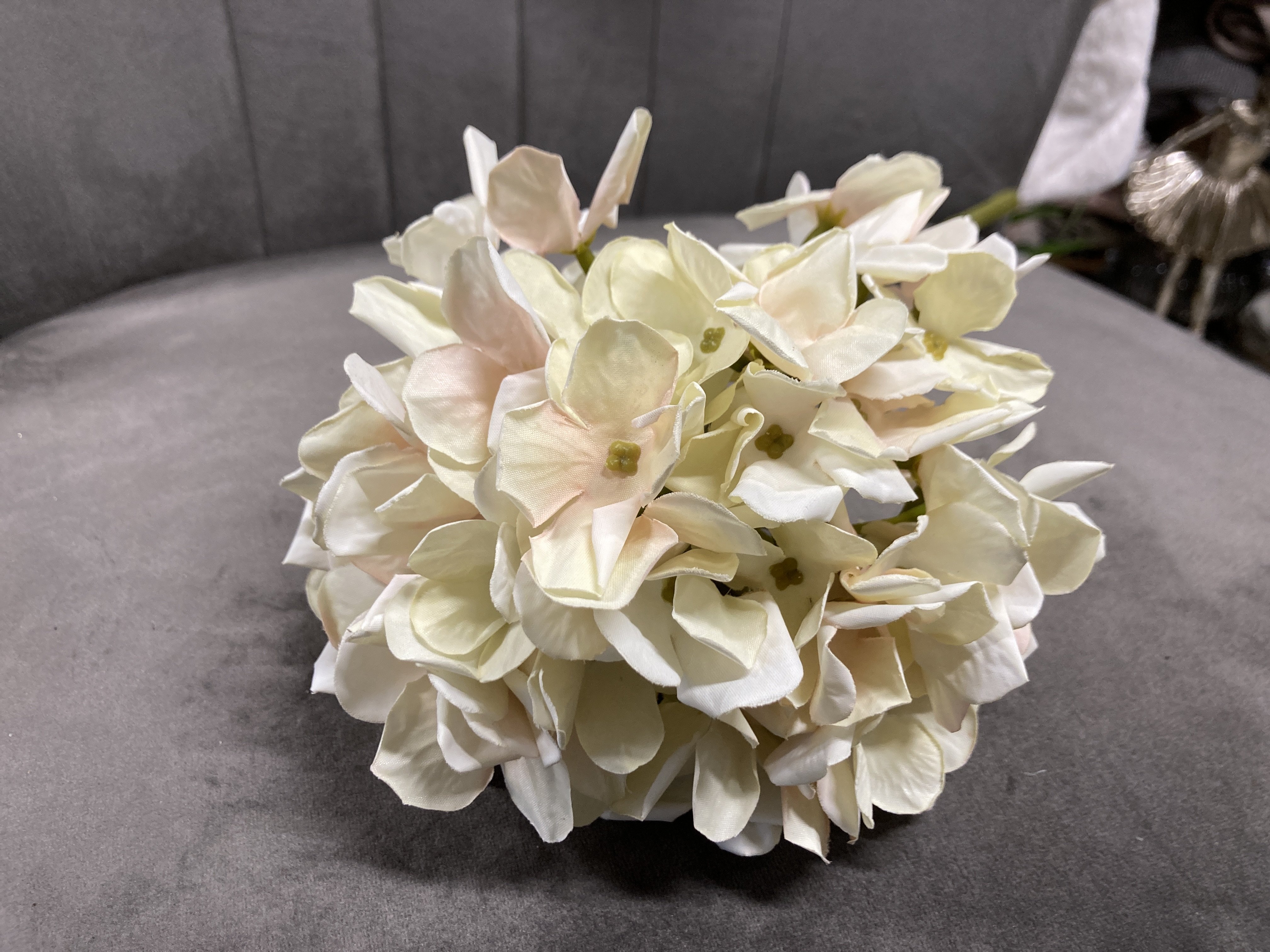 DEKO FLORALE, Kunstig hortensia, 45 cm, creme