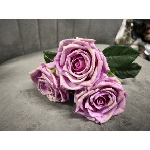 DEKO FLORALE, Kunstig buket med roser, 29 cm, lyserd, real touch