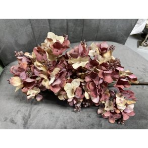 DEKO FLORALE, Kunstig hortensia, 91 cm, Bordeaux