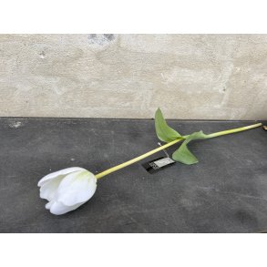 DEKO FLORALE, Kunstig tulipan (naturtro), 63 cm, hvid