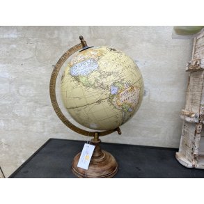 Clayre & Eef, Globus med fod, H33cm., gul