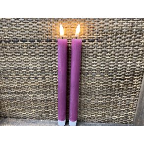 DEKO FLORALE, Kronelys LED, Lilla, 2 stk.