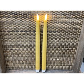 La Vida, LED kronelys 29 cm i sennep, 2 stk.