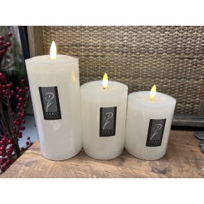 DEKO FLORALE, Bloklys LED, cream, 7,6 cm. i diameter