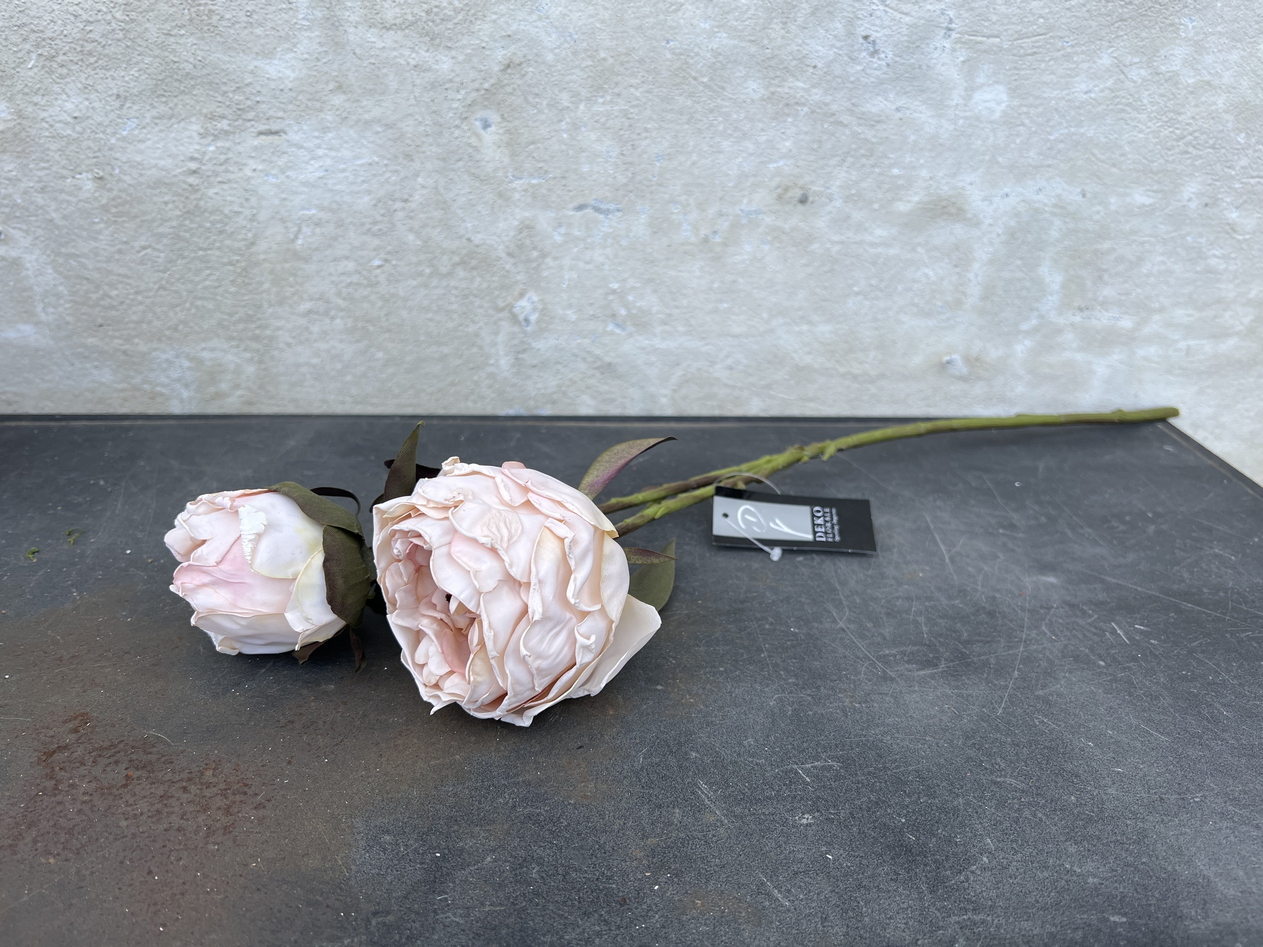 DEKO FLORALE, Kunstig pon (trret udtryk), 50 cm., lyserd