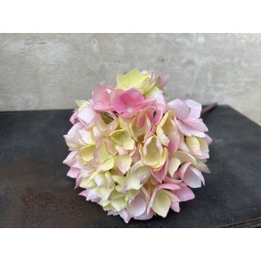 DEKO FLORALE, Kunstig hortensia, 47 cm, hvid/pink