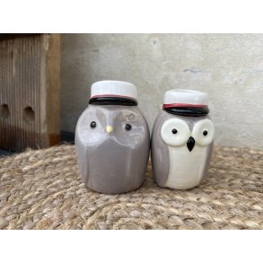 Speedtsberg, Vase, st med 2 stk., ugle med rd hue