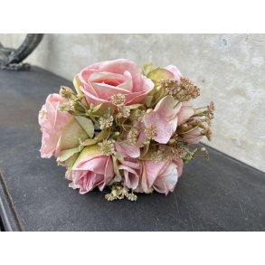 DEKO FLORALE, Kunstig buket med roser, lyserd