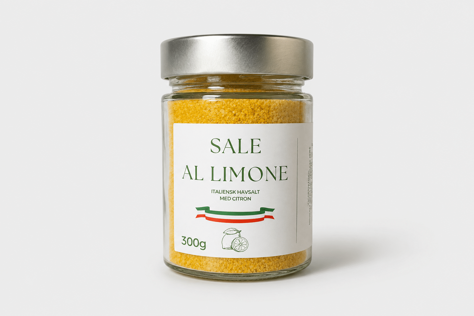Lowin, Italiensk havsalt m/ citron (glas), 300 g.