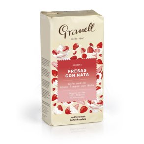 Granell, Kv�rnet gourmetkaffe med jordb�r/creme smag, 250 g.